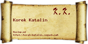 Korek Katalin névjegykártya
